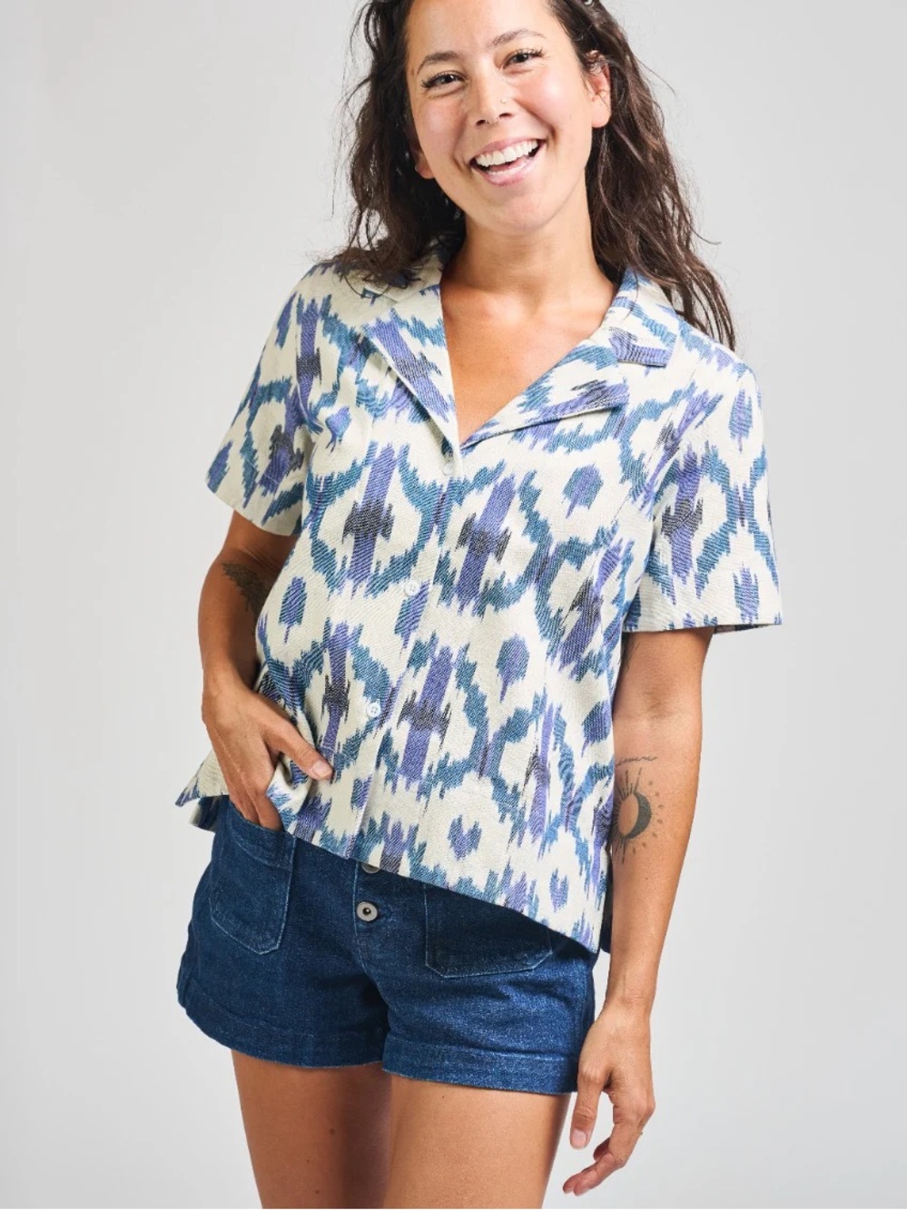 Mata Traders Camp Shirt - Seashore Ikat